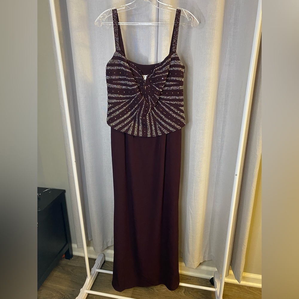 Daymor Couture vintage purple beaded dress